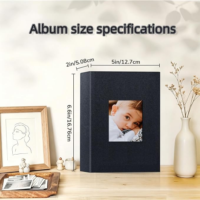 popotop Photo Album 4x6-100 Photos Photo Books with 100 Vertical Pockets,Linen Cover Albums for Family Wedding Anniversary Baby Vacation Pictures - Image 4