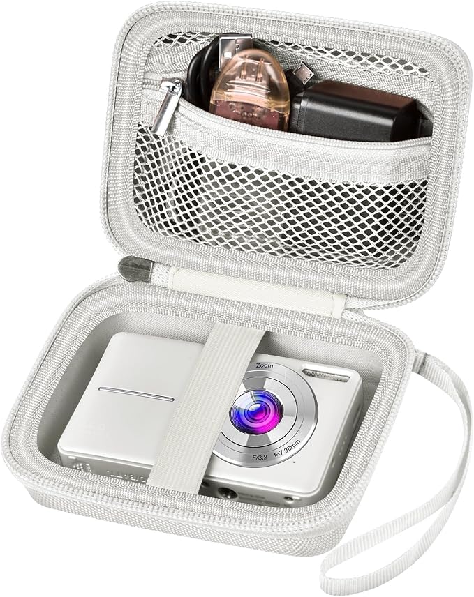 ALKOO Digital Camera Case for CAMKORY/Pouch for KODAK PixproLight Grey | for Lecran/for VAHOIALD Point and Shoot Camera, Hard Carrying Case with Mesh Pocket, Compact for Vlogging, Travel and Storage by ALKOO