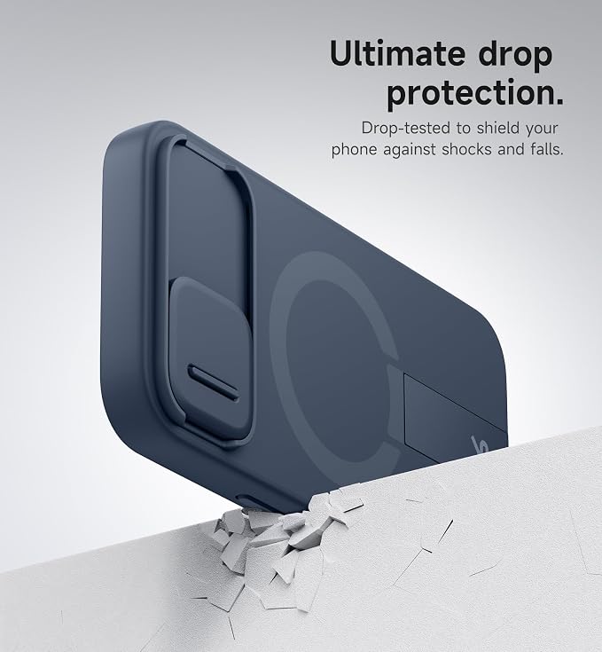 SURITCH for iPhone 17e/16e Case with Magnetic Camera Slide Cover and Adjustable Kickstand, Compatible with MagSafe, Shockproof Bumper Case Slim Protective Cover 6.1 Inch,Blue - Image 7