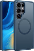 FNTCASE for Samsung Galaxy S25-Ultra Case: Magnetic Translucent Blue Cover | Fit for MagSafe, Slim Matte Shockproof Protective Cases, Full Camera Protection, 14FT Military Grade Drop Tested by FNTCASE