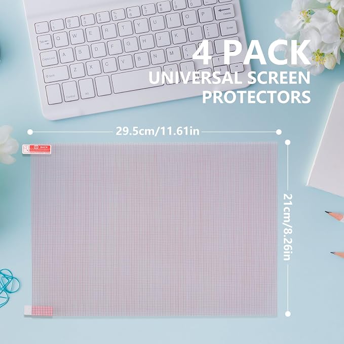 Hianjoo 4-Pack Cut to Fit Screen Protector [295mm×210mm] Universal Plastic Trimmable Screen Protector Sheets, Anti-scratch Cuttable PET Protective Film for Phone, GPS, Smart Watch, Tablet, Camera - Image 2