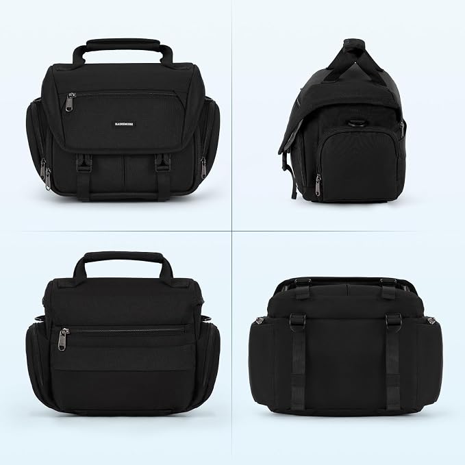 RAINSMORE Camera Bag, DSLR/SLR/Mirrorless Camera Sling Bag for Photographers Waterproof Small Camera Case with Tripod Holder & Rain Cover Camera Crossbody Bag for Canon/Nikon/Sony/Fuji, Black - Image 8