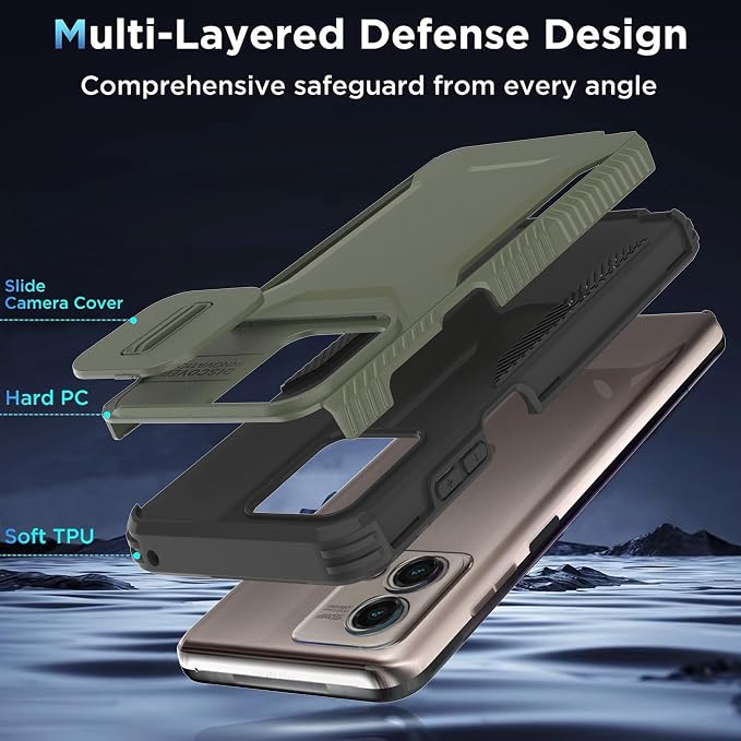 for Motorola G Stylus 5G 2023 Case with 1 HD Screen Protector & Slide Camera Cover[Military-Grade]Phone Case Heavy Duty Rugged Shockproof Protective Cover for Moto G Stylus 5G 2023(Pine Green) - Image 6