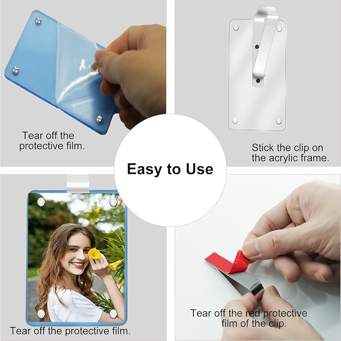 HINGTAI 2Pcs Car Picture Holder Visor Photo Clip Acrylic Magnetic Personalized Car Accessories Vertical Horizontal Display for Adding Family or Personal Photos - Image 5