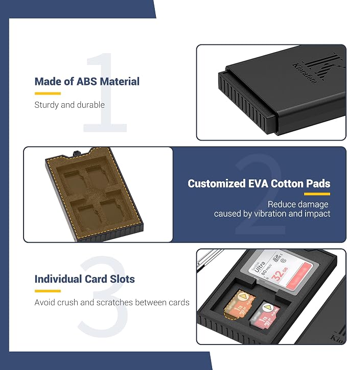 Pop-up Small Memory Card Case Holder for 2 SD SDHC SDXC Cards & 4 TF MicroSD MSD Cards with Carabiner, Portable Anti-Shock Splash-Proof Micro SD Card Case Storage Protector Organizer Keeper Container - Image 4