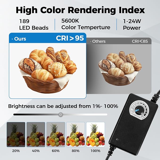 Photo Light Box, Portable 12/16/20/24/32 Inch Photo Studio LightBox, Shooting Tent Kit with 189 Light Beads and 6 Color Backdrops. Lightbox with 3 Stepless Dimming Light Boards for Product Photography - Image 4