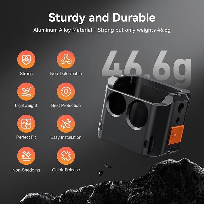 AMAZEAR Protective Cage for DJI OSMO Pocket 4P/4/3/Xtra Muse Accessories, Metal Case Multifunction Frame Expansion with Quick Mount Bracket, Wrist Strap, Hot-Shoe for GoPro Adapter, Midnight - Image 5