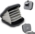 Durable Hard Shell Lens Filter Case Up to 95mm, 4 Lens Filter Holder Bag | with Belt Loop and Wrist Strap, Camera Lens Filter Storage Case Carrying Pouch for Filter Round Filter ND UV CPL by JJC