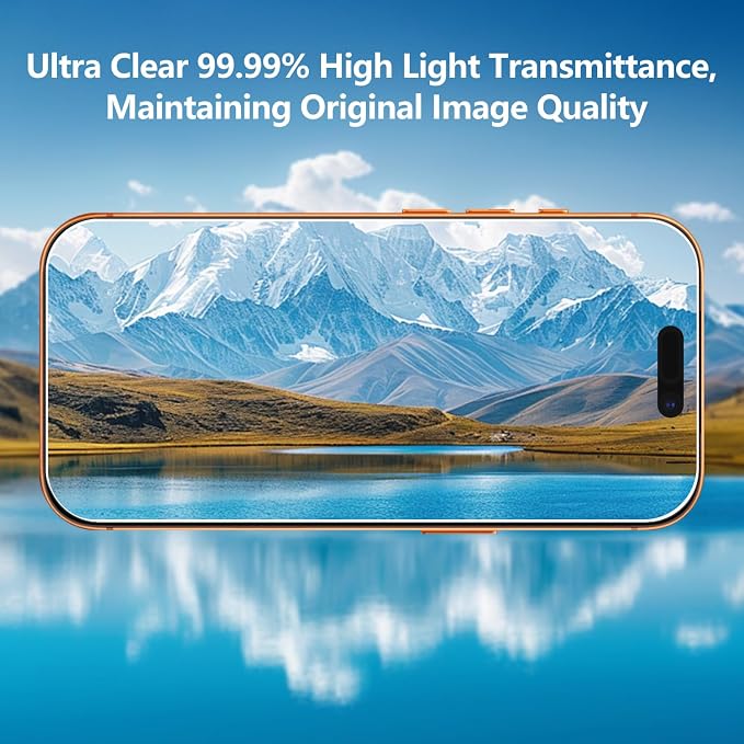 2 Pack Tempered Glass Screen Protector for iPhone 17 Pro Max | with 2 Pack Camera Lens Protector, Anti Scratch, Bubble Free, Case Friendly - Image 6