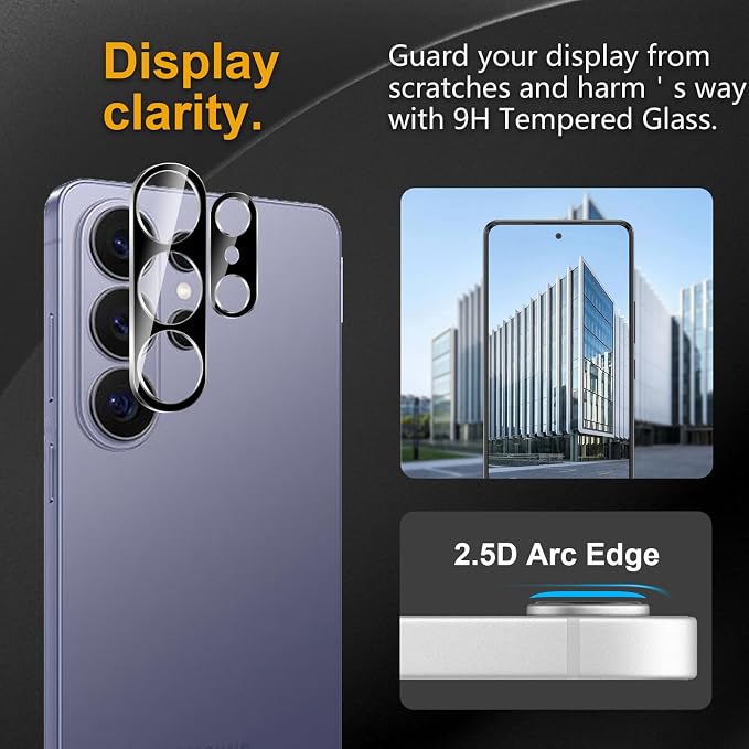 3 Pack Camera Lens Protector for Samsung Galaxy S26 Ultra | Tempered Glass,Anti-Fingerprint,9H Hardness,Scratch Resistant,Easy to Install,Bubble Free,HD Clarity - Image 2