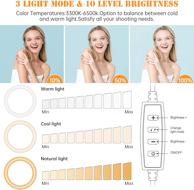 Zoom Lighting for Computer, 8 inch Ring Light with Stand for Desk | Adjustable Circle Light for Video Conference, Zoom Meeting, Video Recording, Zoom Call, Streaming, Podcast，Webcam - Image 6