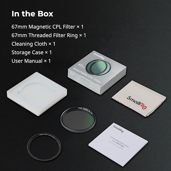 SmallRig 67mm Magnetic Circular Polarizers Filter + 67mm Threaded Filter Ring, HD Optical Glass 28 Layer Multi Nano Coated Circular Polarizing Filter Magnetic CPL Waterproof Scratch Resistant - 4582 - Image 7