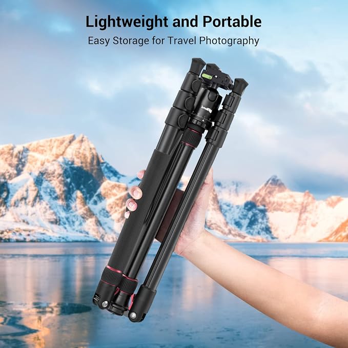 SmallRig Camera Tripod, 71" Foldable Aluminum Tripod/Monopod, 360°Ball Head Detachable, Payload 33lb, Adjustable Height from 16" to 71" for Camera, Phone - Image 9