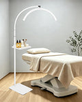 Half Moon LED Floor Light with Tool Tray for Lash Techs, Eyelash Extensions, Estheticians, Skincare, Nail Art, Tattoo Artists, Home & Office - Professional Shadow-Free Lamp | Dimmable (White) by ZEKAHOV