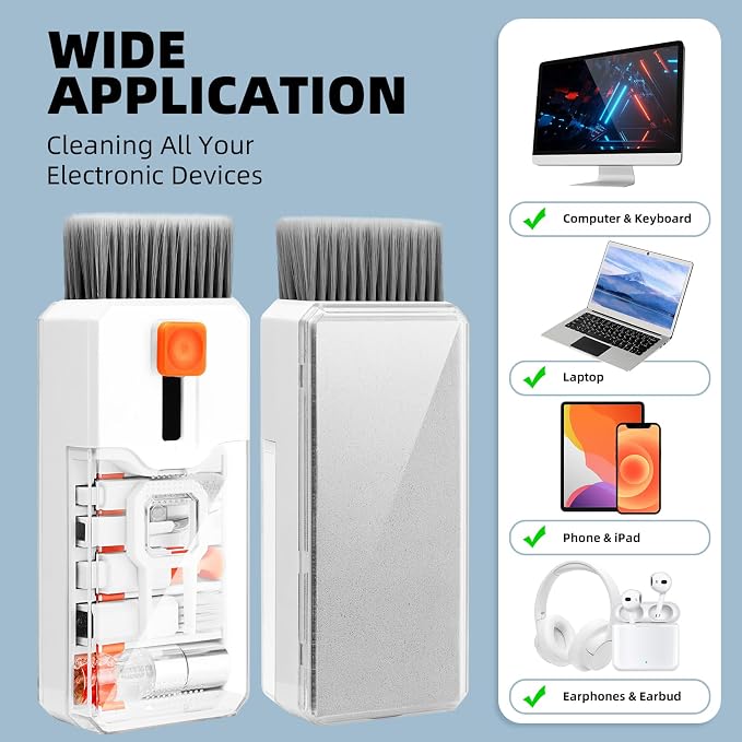 Ordilend Keyboard Cleaner & Laptop Cleaning Kit, All-in-1 for Computer PC | Electronics Deep Cleaning Reusable Brush Tool, Screen-Safe Spray, for iPhone iPad Macbook Airpod Camera, Gaming Accessories - Image 7