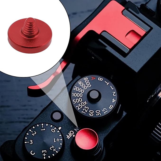 Camera Hot Shoe Thumb Up Rest Hand Grip with Concave Shutter Release Button Compatible with Fujifilm XT50 XT5 XT4 XT3 XT30 XT2 XT20 XT10 Digital Camera, Red - Image 4