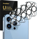 ivoler Camera Lens Protector for iPhone 13 Pro Max 6.7"/13 Pro 6.1", 4 Pack | Screen Protector Tempered Glass[Case Friendly][New version],Scratch-Resistant,Easy Installation,Clear+Black Circle by iVoler