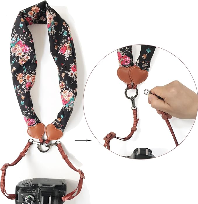 Alled Camera Neck Shoulder Belt Strap, Chevron Scarf Vintage Print Soft Coloful Camera Straps for Women/Men for DSLR/SLR - Image 2