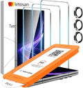 letosan 3 Pack for Samsung Galaxy Z Fold 8 Ultra Screen Protector Tempered Glass + 1 Pack Camera Lens Protector, Military Grade Shatterproof, 9H+ Hardness, Auto Alignment Frame 6.5 Inch by letosan