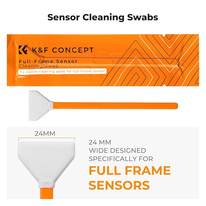 K&F CONCEPT 25 in 1 Camera Cleaning Kit, Full Frame Lens and Sensor Cleaner | 24mm Vac-Sealed Swabs,Lens Pen,60 and 20ML Lens Cleaner,Cloth,Blower,Hard Case, for Canon Nikon Sony DSLR Mirrorless,MK02 - Image 6