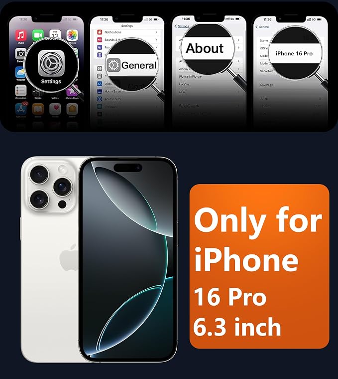 FNTCASE for iPhone 16 Pro Case, Fit for Magsafe, Translucent Matte Back | Magnetic Phone Cases, 14FT Military Grade Drop Protection, Slim Shockproof Protective Cover, Black - Image 2