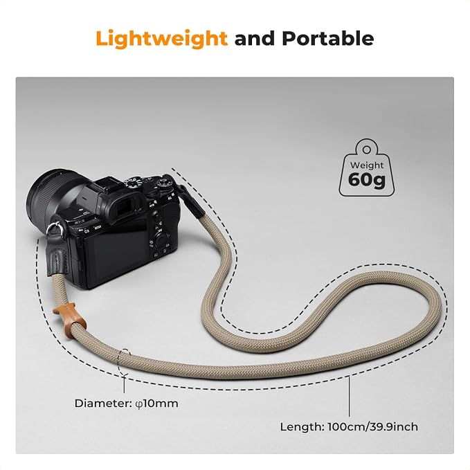 K&F CONCEPT Camera Neck Strap,100cm Camera Shoulder Strap | Nylon Rope, with O-ring for DSLR Camera, for Street Photography, BJ01 - Image 4