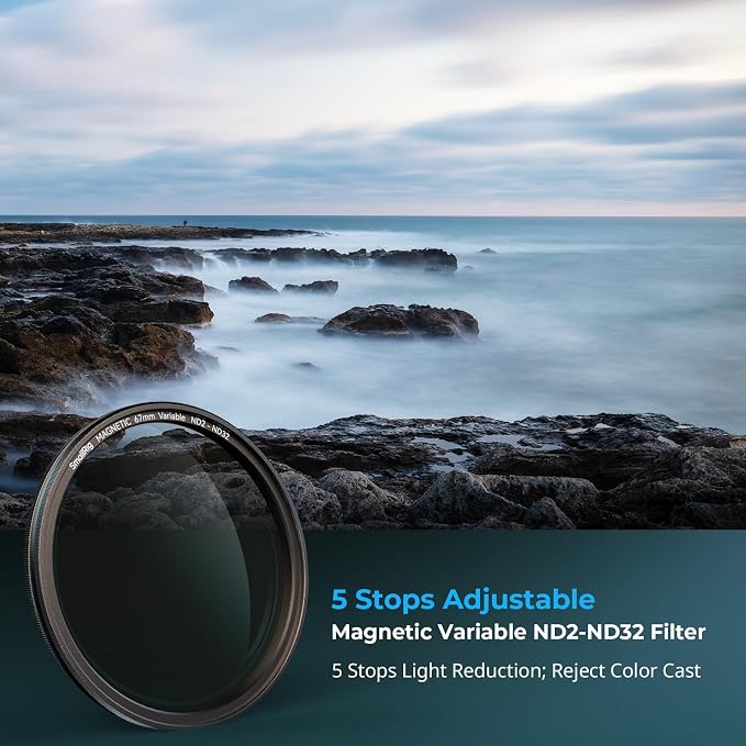 SmallRig 67mm Magnetic VND Phone Filter, ND2-ND32, with Filter Ring | No X Cross HD Optical Glass Waterproof Scratch Resistant Magnetic Adjustable Neutral Density Filter - Image 2