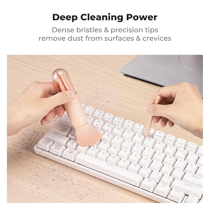 K&F CONCEPT 6-in-1 Keyboard Cleaning Brush Kit for Camera, Lens, PC,Pink | Soft Bristles, Easy to Clean, Includes 4 Brush Sizes for Precise, Scratch-Safe Cleaning of Various Devices,MK11 - Image 4