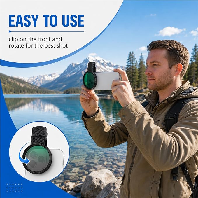 Cpl Filter iPhone,Polarized Lens for iPhone,iPhone Polarizing Filter,Polarizing Lens,Premium 52mm Cpl Filter,Widely Compatibility,for iPhone, Samsung Galaxy, and Google Pixel - Image 5