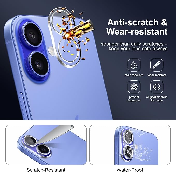 Camera Lens Protector (3 Pack) Compatible with iPhone 17 6.3" Camera Lens Cover Protection, 9H Tempered Glass, HD Clear Anti-Scratch, Case Friendly [Does Not Affect Night Shots] - Image 2