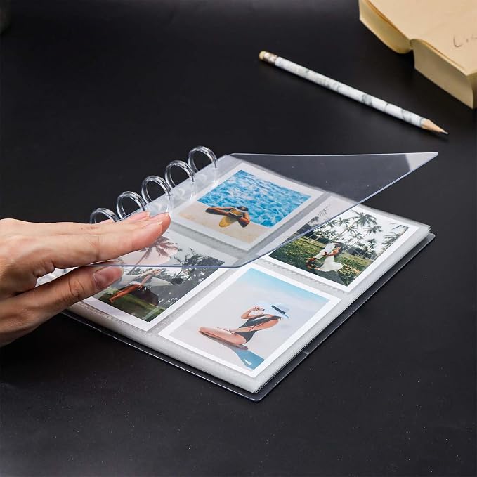 Clear Discbound Pocket Sleeves 7 Disc Sheet Protectors 20 Inner Pages PP 2.6x3.5 Pockets PET Cover Photo Card Protector Binder Album (4 Pocket - 7 Disc) - Image 2