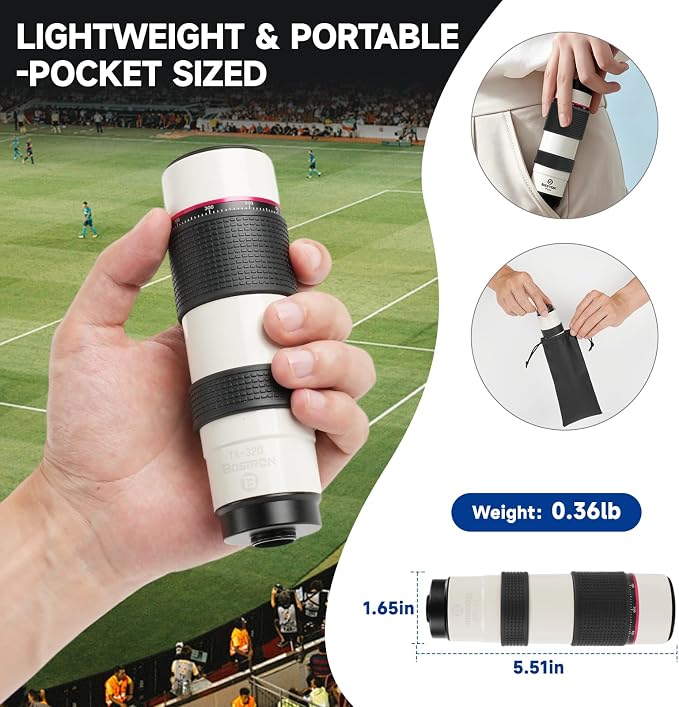 12X HD Telephoto Lens for iPhone/Samsung/Android, High Power Telephoto Camera Lens with Universal Clip Compatibility Most Smartphone Ideal for Concert, Outdoor Photography - Image 4