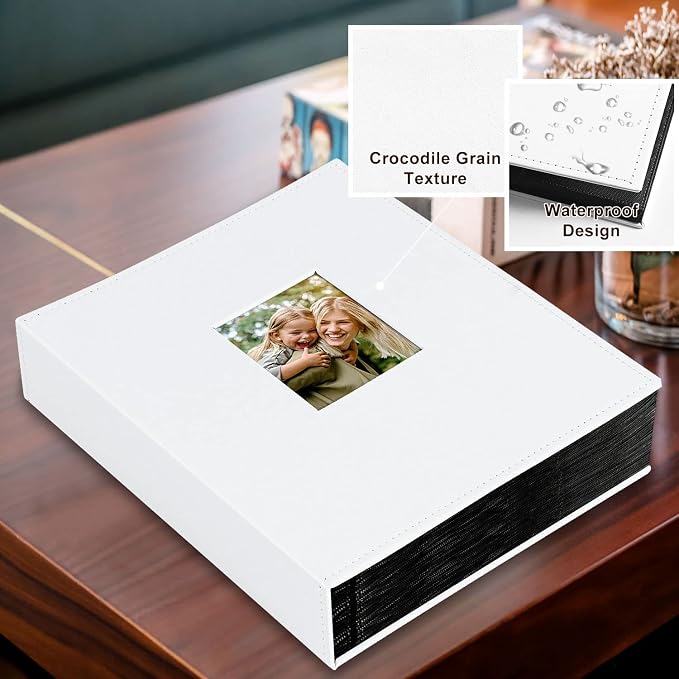 Ywlake Photo Album 4x6 400 Pockets, Leather Photo Albums Holds 400 Vertical Pictures Only White - Image 2