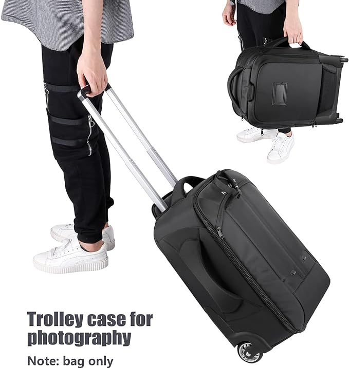 NEEWER Convertible Rolling Camera Backpack for SLR/DSLR and Accessories | NW3300, Black - Image 6