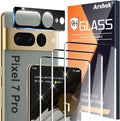 [3+1 Pack] for Google Pixel 7 Pro Screen Protector, 9H Tempered Glass, Ultrasonic Fingerprint Compatible, 3D Curved, HD Clear Scratch Resistant for Google Pixel 7 Pro 5G Glass Screen Protector by Arshek