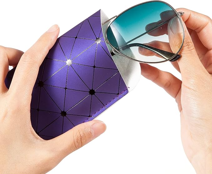 TRIUMPH VISION 3 Pack Reading Glasses Pouch Soft Case Eyeglass Sleeve Slim | Alternative to Bulky Case in bag, Lightweight Lined Padded Protect Optical lens Slip in, Cute Pattern Portable for Daily Use - Image 4