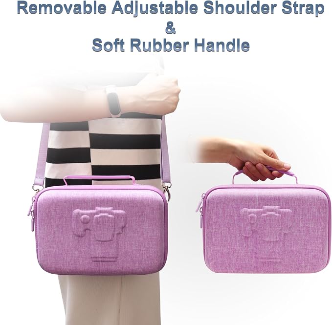 Small Camera Case Bag for Canon EOS Rebel T7/R50//R100 DSLR Camera Purple | Hard Carrying Travel Case for Canon EOS Rebel T7/R50//R100/R6 Mark II/R8/R6 Mark III/R50 V/T6/R10/R5 Mark II DSLR SLR Camera - Image 6