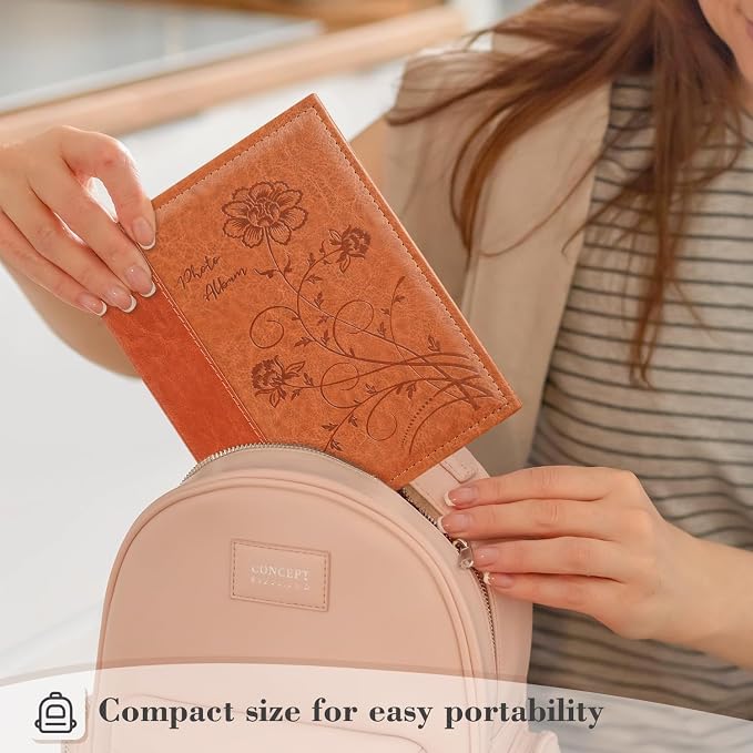 Artmag Photo Album 5x7 Clear Pages Pockets Leather Cover Slip Slide in Photo Album Book Holds 50 Vertical 5x7 Photos Picture Book for Wedding Family (Brown) - Image 6