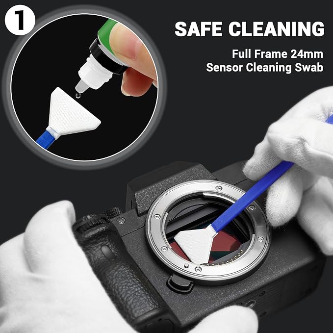 Updated Camera Lens Cleaning Kit, Camera Sensor Cleaning Kit Full Frame 10x | Sensor Cleaning Kit with 10x Sensor Cleaning Swabs, Sensor Cleaner, Other Essentials, DSLR Cleaner Kit for Canon Nikon Sony - Image 4