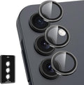 for Samsung Galaxy A16 Camera Lens Protector, Individual Metal Ring Tempered Glass Lens Cover, [Strong Adsorption] Scratch Resistant Ultra-Thin HD Clear Lens Cover, 1 Set-Black by Btscase