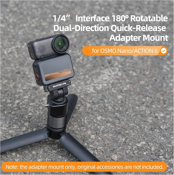 Magnetic Quick Release Mount for DJI Osmo Nano Action 6 Accessories | Angle Adjustable Magnetic Mount with 1/4" Screw Thread, to Tripod Selfie Sticks, for DJI Osmo Nano / Osmo Action 6 Camera - Image 2