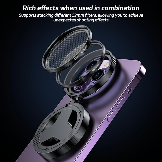 Magnetic CPL Phone Camera Filter Kit, Quick Mount Polarizing Filter, Anti Glare & Color Enhancing Lens Filter for iPhone Mobile Photography, Portable Outdoor Shooting Filter - Image 8