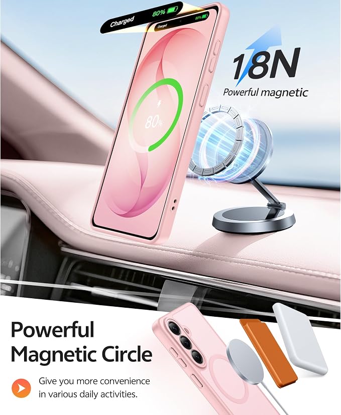 FNTCASE for Samsung Galaxy S26 Plus Case, Fit for Magsafe, Screen Protector | Full Camera Protection, Translucent Matte, 14FT Military Grade Drop Proof, Shockproof Protective Phone Cover, Light Pink - Image 3