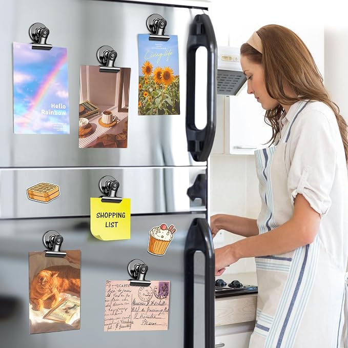 48 Pack Magnetic Clips, Refrigerator Magnets Fridge Magnets, Black Magnet Clips for Whiteboard, Clip Magnets for Photo Displays, Home, Office,Classroom - Image 2