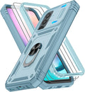 Fit for Samsung A24 Phone Case with 2PCS Screen Protector, Build in 360° Rotating Ring Kickstand, Military Grade Protective Case for Samsung A24 Case Phone, Green by Gritup