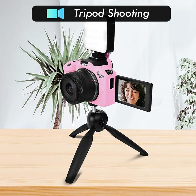Rieibi EOSR50 EOS R50 Case, Soft Silicone Protective Case for Canon EOS R50 EOSR50 Vlogging Camera, Lightweight EOS R50 Camera Case Grip Cover Body Skin - Pink - Image 6