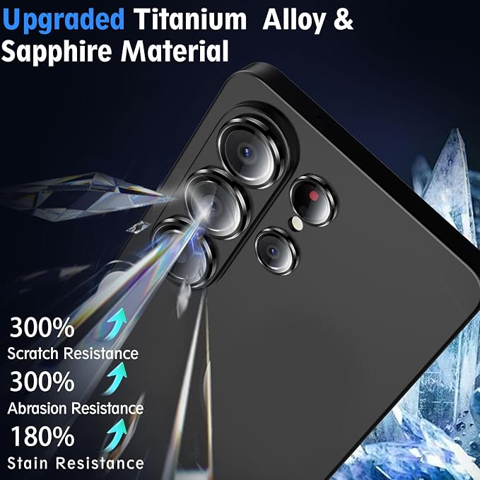 SiHPuoy 2Set Camera Lens Protector for Samsung Galaxy S26 Ultra, Black | 9H+ Tempered Glass, Military Grade Shatterproof, Anti-Scratch,Case Friendly,HD Metal Camera Cover,Does not Affect Night Shots - Image 4