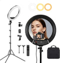 18-Inch Ring Light Kit, 55W, CRI 95, 70-Inch Tripod Stand | 3000K–6000K stepless dimming with touch and remote control for makeup, video recording, streaming and photography. by ZEFRONTLight