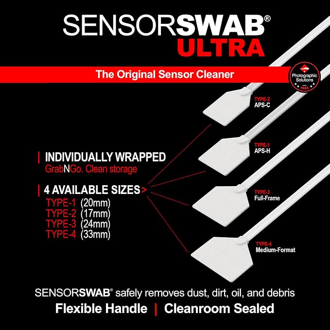 Sensor Cleaning Swab Kit - Eclipse Optic Cleaning Solution (0.5oz/15ml) + Type-4 Sensor Swab Ultra 33mm (Pack of 6) - for Medium Format CMOS and CCD Sensors - Dust & Oil Remover - Image 6