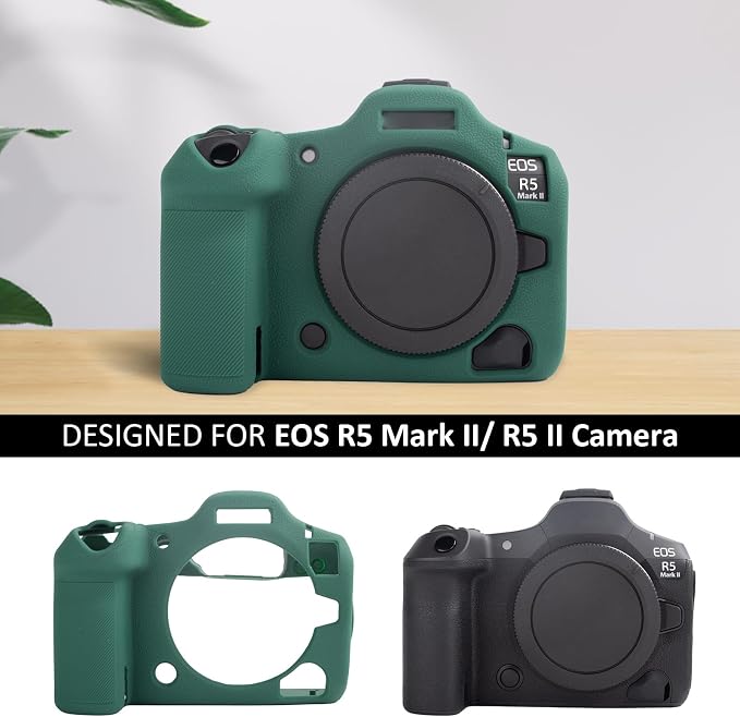 MUZIRI KINOKOO Silicone Case Compatible for Canon EOS R5 Mark II Digital Camera, Soft Rubber EOS R5 Mark II/EOS R5 II Protective case Cover with Anti-Slip Design - Green - Image 2